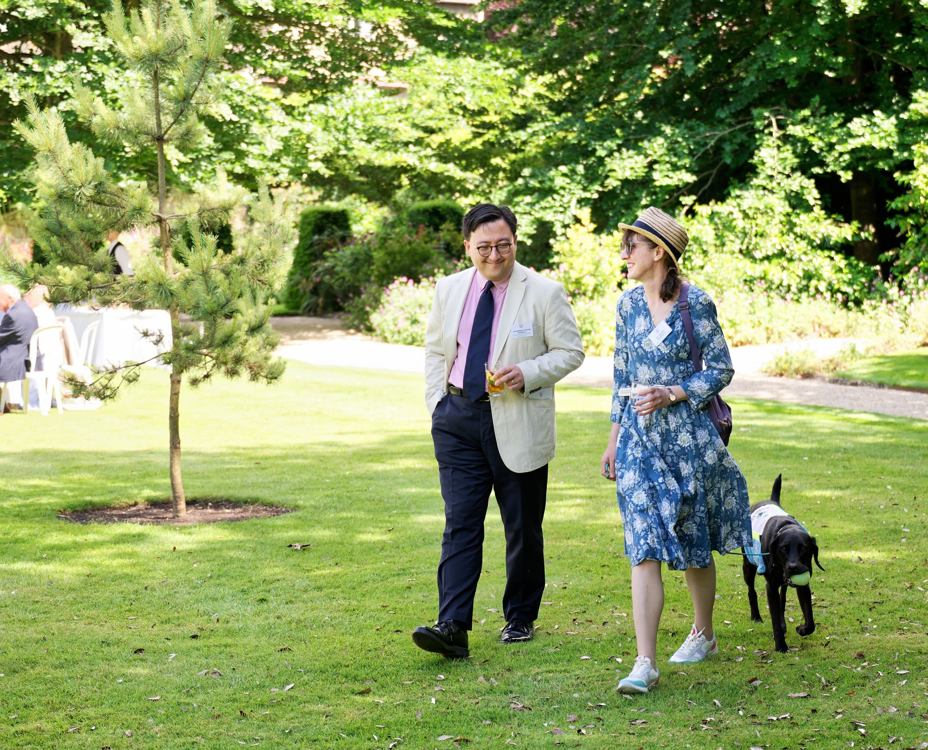 Matthew walks in the College gardens