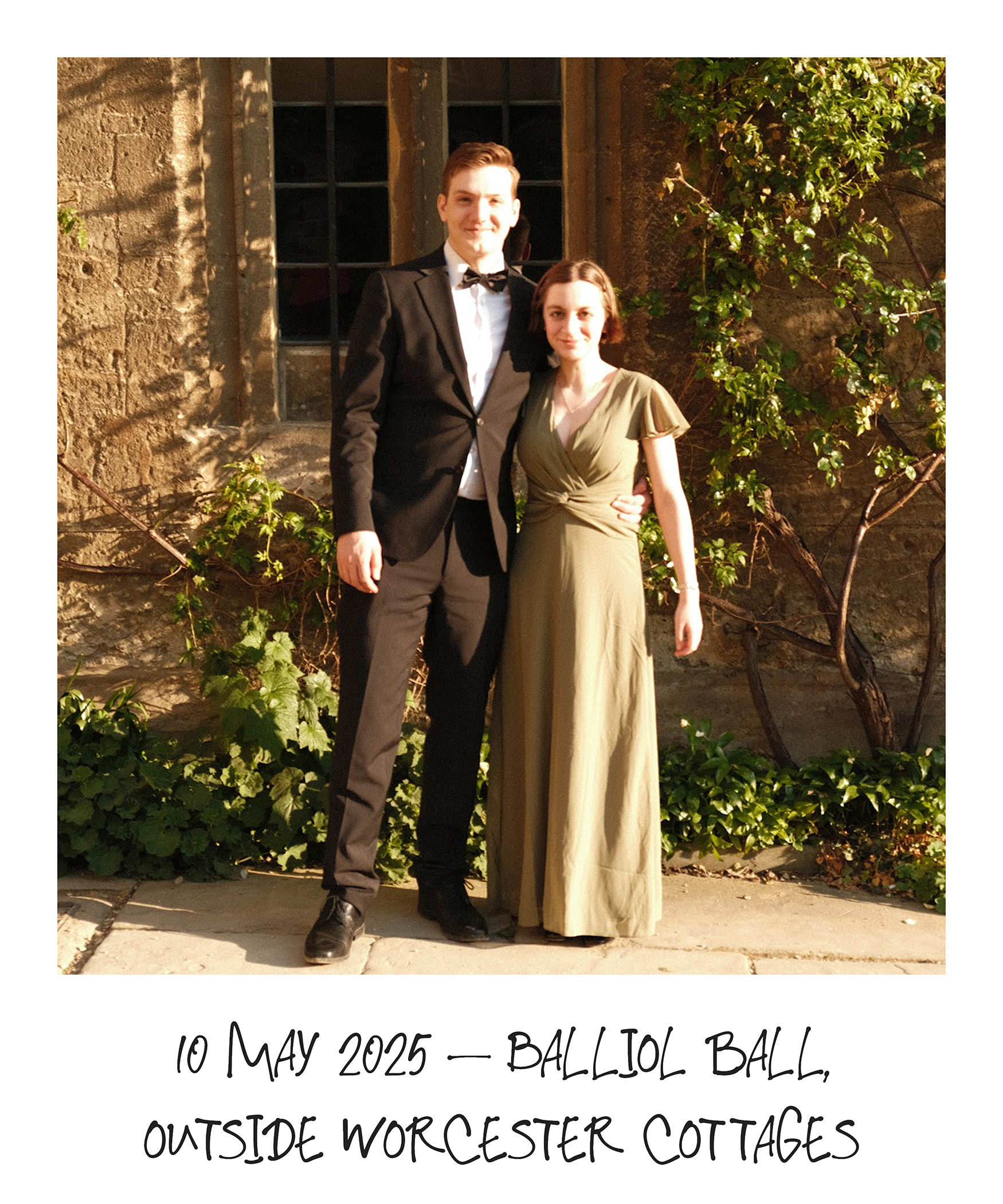 Two students in formal dress for a ball